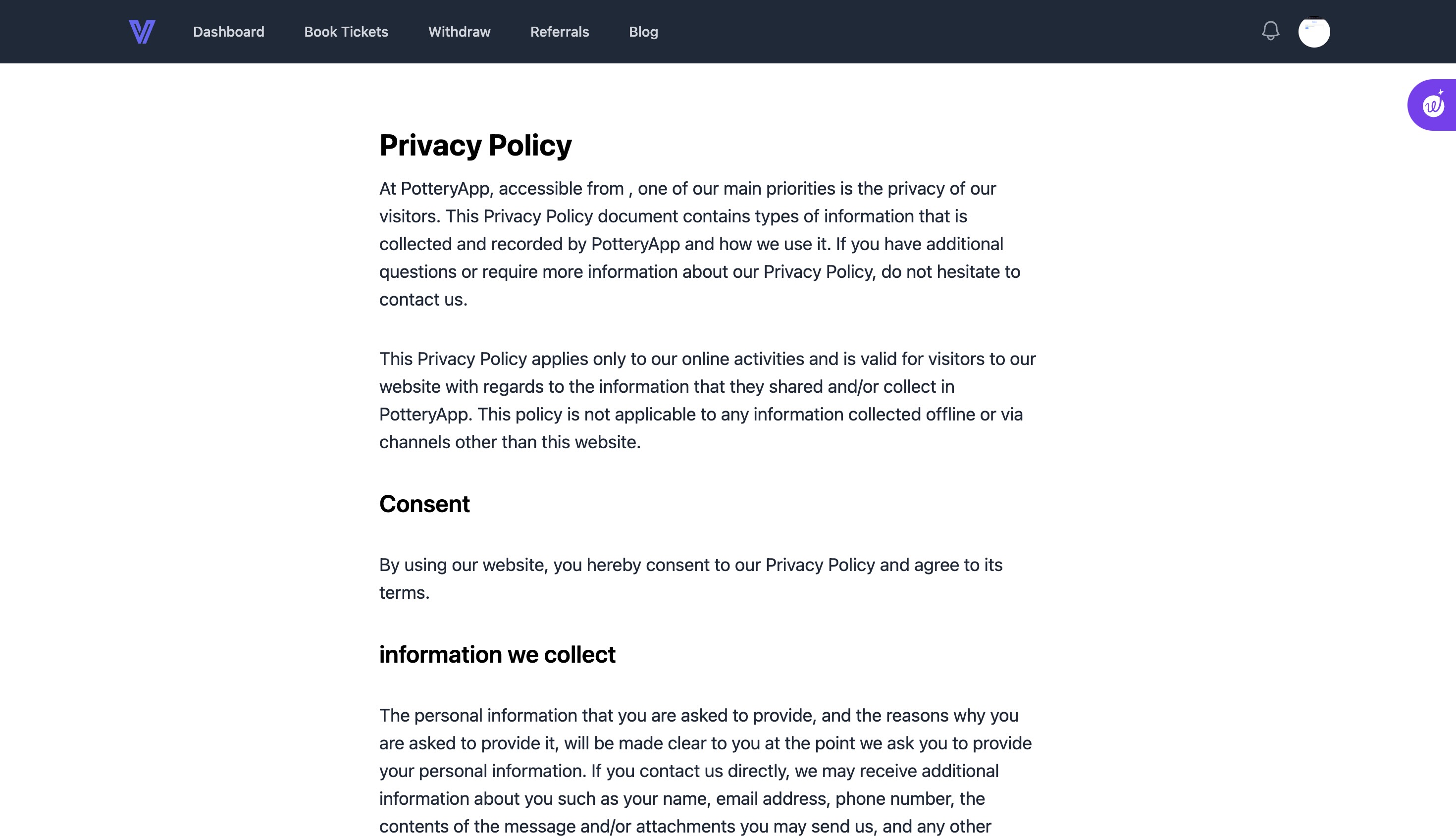 Privacy policy